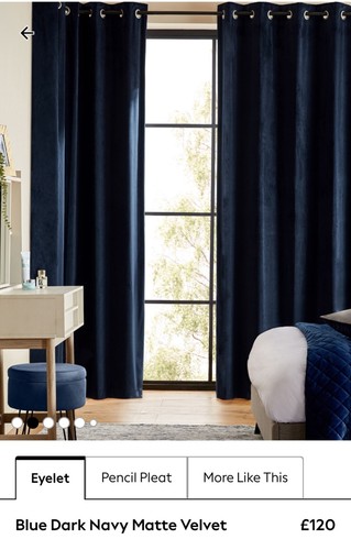 Blue velvet blackout curtains
