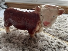 A Large Butcher's Shop Window Display Ceramic Bull Ornament Sign Prop In Derby