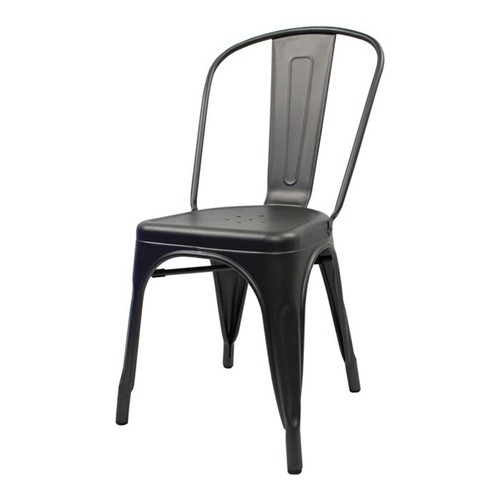 Tolix style side chair matte - side,
