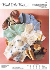WOOL O THE WEST New Knitting Pattern 729 Baby Cardigans 16-24" DK