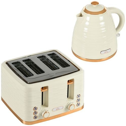 Cream kettle and toaster - kettle,