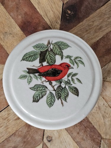 Ceramic scarlet tanager bird - scarlet,