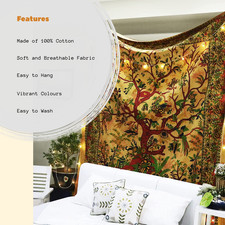 Yellow tree life tapestry - yellow,