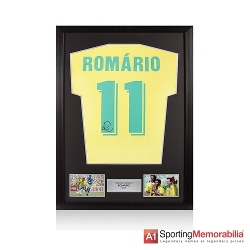 Framed romario signed brazil - framed,