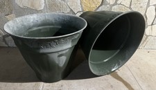 Large 46 Cm Round Plastic Planters by Arkal; Leaf + Butterfly Pattern; 18” X2
