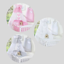 Small Pink Grey White Decorative Baby Canopy Drape Mosquito Net Bow Hearts ONLY