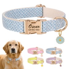 Personalised Dog Collar Shine Glitter with Custom Engraved Nameplate Adjusable
