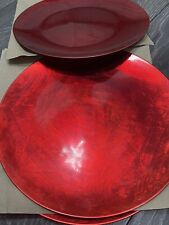 red charger plates X4