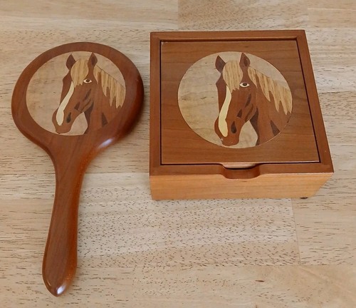 Wooden hinged horse trinket - wooden,