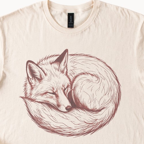 Fox sleeping curled her own - in,