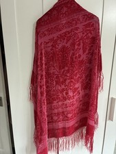 Cerise pink Shawl Silk Velvet