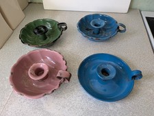 FOUR VINTAGE METAL ENAMEL