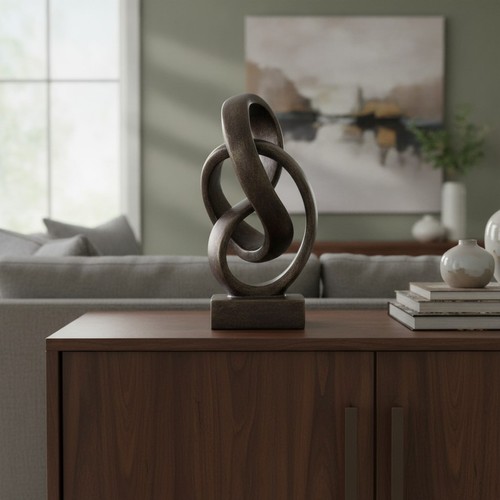 Abstract bronze rope knot - abstract,