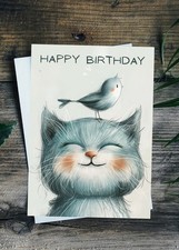 Birthday Card Cute Cat Kitten