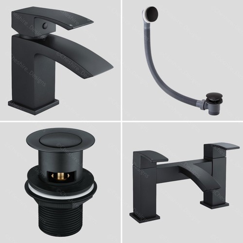 Black bath basin tap waterfall - bath,