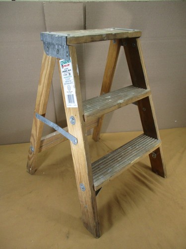 Vtg wooden step - ladder, stool
