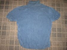 BASIC EDITION Ladies L 14-16 JUMPER SHORT SLEEVE Vintage 80 CABLE KNIT POLO NECK