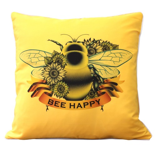 Yellow outdoor bee cushion - outdoor,
