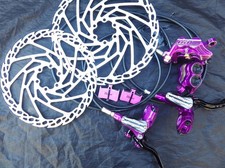 ✅Hope Tech 3 E4 Brakes Brakeset Purple 203mm Rotors m4 e4 x2 v2 shimano xt xtr