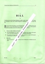 Parliamentary Bill to leave EU - Political Memorabilia