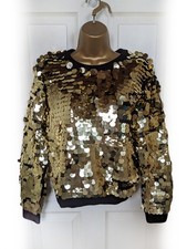 ZARA KNIT Black & Gold Sequin
