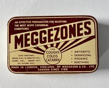 Vintage Empty Meggezones Tin for Cough Sweets - 1960s  