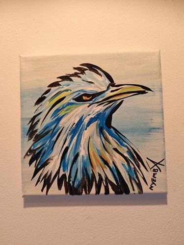 Original acrylic painting bird - painting,