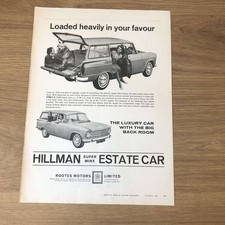 GUNS05 MAGAZINE ADVERT 12X9 HILLMAN SUPER MINX ESTATE CAR