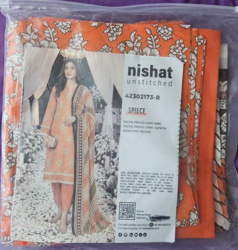 Nishat unstitched lawn suit - nishat,