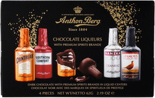 4 Chocolate Liqueurs, Famous Spirits with a Delicious Liquid Filling, 62 G (Pack