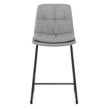 Clearance *SINGLE* Devine Bar Stool Grey Faux Leather (W1-9) (1)