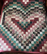 Handmade patchwork bed quilt - bed,