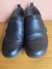 Ladies Black Clark’s Unstructured Leather Flat Casual Shoes Size 4 EU37