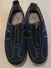 Avenue Blue Suede Textile Ladies Leisure Trainers Shoes with Jip UK 6, BRAND NEW