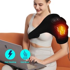 Heated Shoulder Brace Massage Rotator Cuff Support Compression Wrap Rechargeable