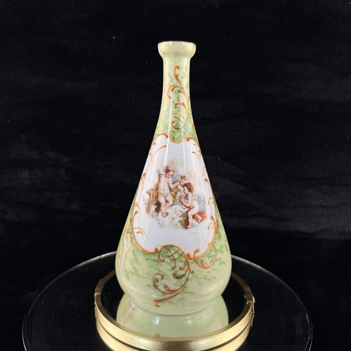 Antique cherub porcelain vase - antique,