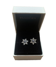 Pandora Sparkling Silver Snowflake Earrings Clear & Blue Cubic Zirconia 29525996