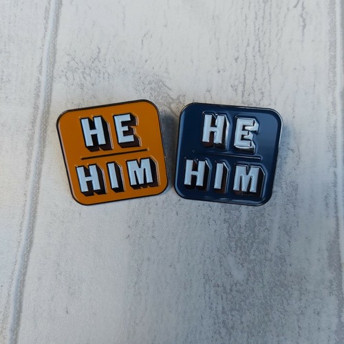 Him pronoun lapel pin badge - pronoun,