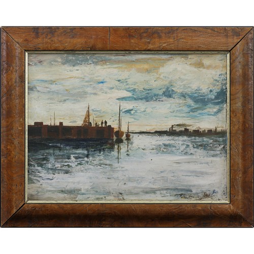 Oil painting page harbour - painting,