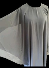 Womens Ladies Butterfly Chiffon Plain Abaya/Jilbab/Farasha Dubai Grey - Size 54
