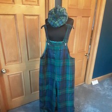 Ladies Tartan Retro Dungarees