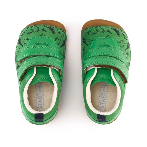 Green nubuck leather boys - green,
