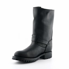Grinder Wild one BLACK UNISEX Biker Leather Buckle BOOTS