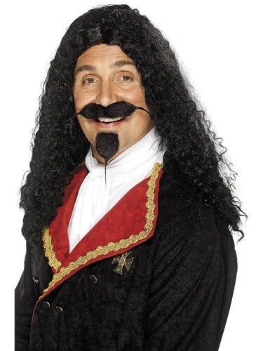 Mens musketeer black wig - mens,