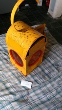 Vintage Road Works Safety Yellow Paraffin Lamp Lights Repurpose Re Cycle Project