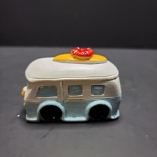 Miniature Old Camper Van Vibe W/ Surfboard Fairy Garden Car Or Paperweight