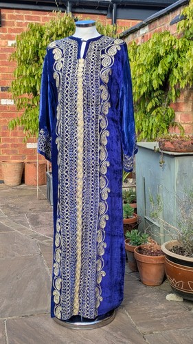 Vintage blue velvet - blue, kaftan