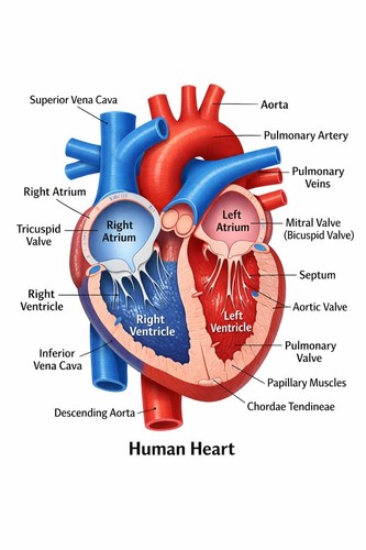 Human heart anatomy - heart,