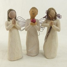 3 x Willow Tree Figurine Ornaments Friendship Sisters Susan Lordi Vintage