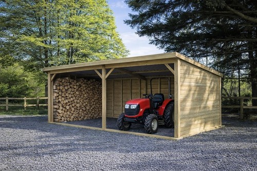 X18 pent open fronted - open,